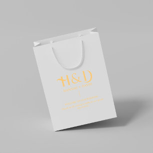 Modern Minimalist Monogram Wedding Welcome Guest  Medium Gift Bag