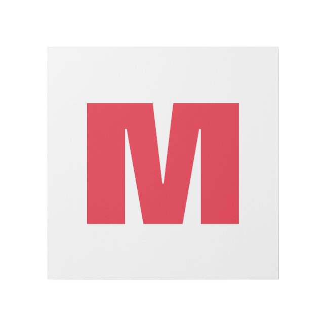 Modern Minimalist Monogram White Red Gallery Wrap (Front)