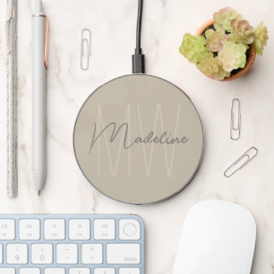 Modern Minimalist Monogram Wireless Charger