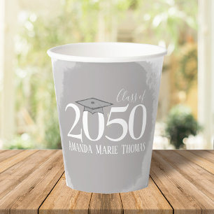 Modern Minimalist Mortarboard Graduation Decor Paper Cups