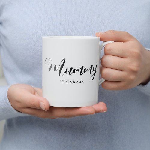 Modern Minimalist Mothers Day Handwritten Mummy Coffee Mug