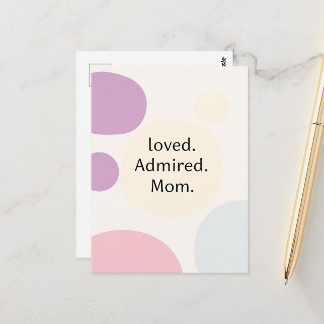 Modern Minimalist Mothers Day  Postcard (Front/Back In Situ)