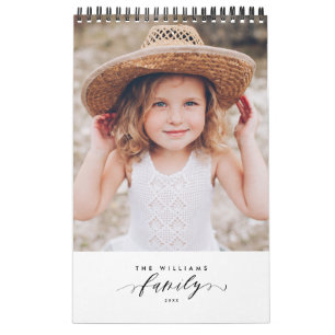 Modern Minimalist Multi Photo Family Memories Calendar