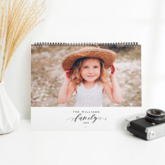 Modern Minimalist Multi Photo Family Memories Calendar at Zazzle