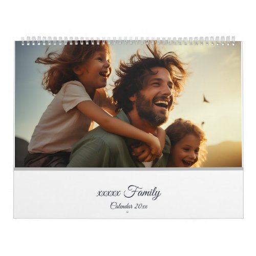 Modern Minimalist Multi Photo Family Memories  Calendar