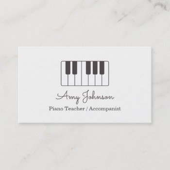 Modern Minimalist Music Piano Teacher Business Card by RustyDoodle at Zazzle