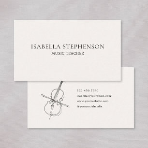 Modern Minimalist Music Teacher Business Card