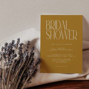 Modern Minimalist Mustard Yellow Bridal Shower Invitation