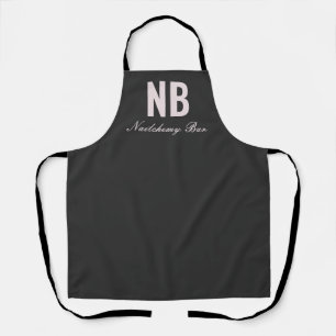Modern Minimalist Nail Salon Custom Black Staff Apron