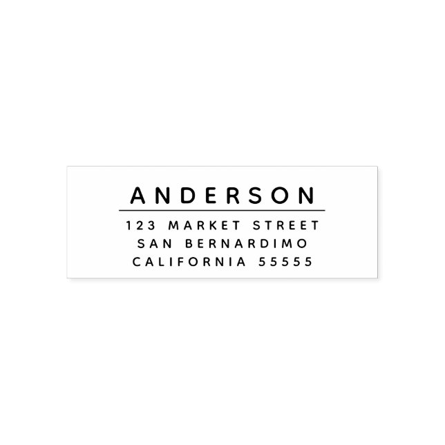 Modern Minimalist Name Address Self-inking Stamp (Design)