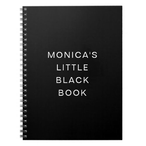 Modern Minimalist Name Little Black Notebook