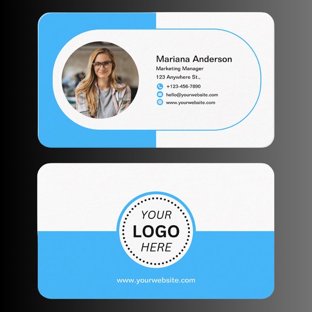 Modern Minimalist Name & Logo Professional  Business Card (Creator Uploaded)