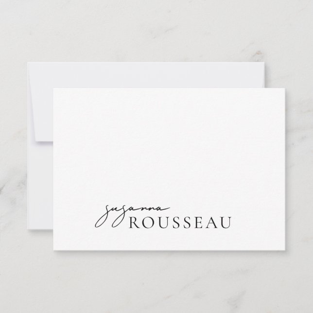 Modern Minimalist Name Note Card (Front)