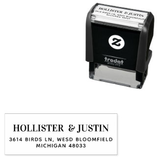 Modern Minimalist Name Return Address Self-inking Stamp