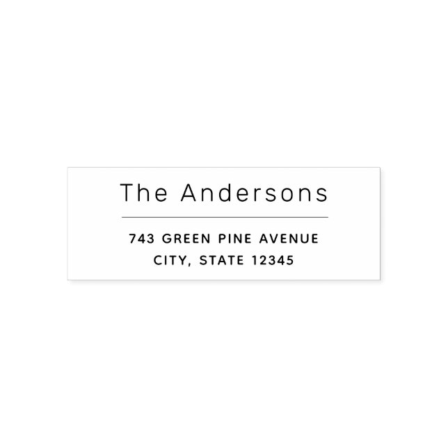 Modern Minimalist Name Return Address Stamp (Design)