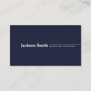 Modern minimalist navy blue custom professional bu business card