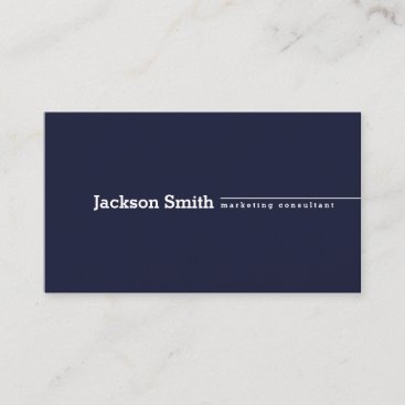 Modern minimalist navy blue custom professional bu business card