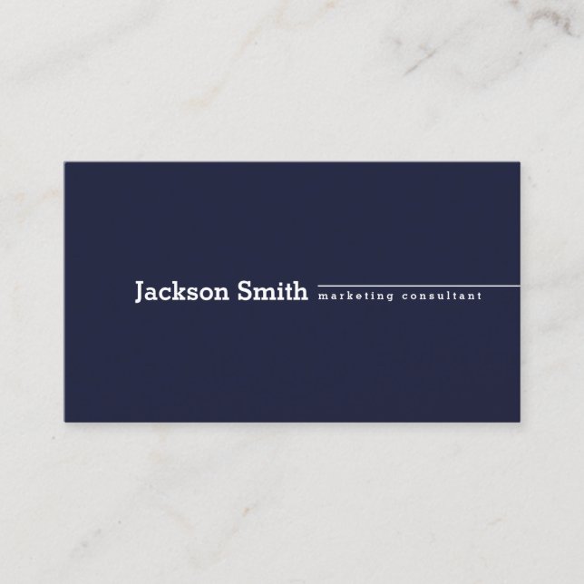Modern minimalist navy blue custom professional bu business card (Front)