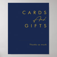 Modern Minimalist Navy Blue | Gold Cards and Gifts