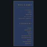 Modern Minimalist Navy Blue | Gold Wedding Program<br><div class="desc">This modern minimalist navy blue | gold wedding program is perfect for your classy boho wedding. Its simple, unique abstract design accompanied by a contemporary minimal script and a dark navy blue color palette gives this product a feel of elegant formal luxury while staying simplistic, chic bohemian. Keep it as...</div>