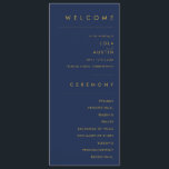 Modern Minimalist Navy Blue | Gold Wedding Program<br><div class="desc">This modern minimalist navy blue | gold wedding program is perfect for your classy boho wedding. Its simple, unique abstract design accompanied by a contemporary minimal script and a dark navy blue color palette gives this product a feel of elegant formal luxury while staying simplistic, chic bohemian. Keep it as...</div>