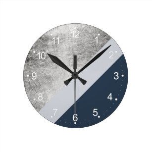 Navy Blue And Grey Art Wall Decor Zazzle