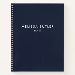 Modern Minimalist Navy Blue Notebook