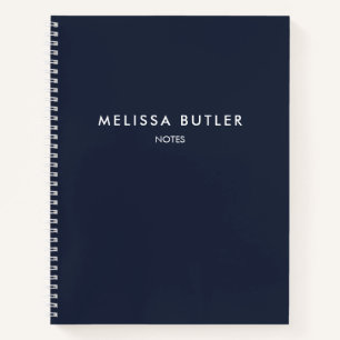 Modern Minimalist Navy Blue Notebook