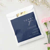 Modern Minimalist Navy Blue | Silver Thank You