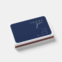 Modern Minimalist Navy Blue | Silver wedding favor
