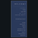 Modern Minimalist Navy Blue | Silver Wedding Program<br><div class="desc">This modern minimalist navy blue | silver wedding program is perfect for your classy boho wedding. Its simple, unique abstract design accompanied by a contemporary minimal script and a dark navy blue color palette gives this product a feel of elegant formal luxury while staying simplistic, chic bohemian. Keep it as...</div>