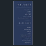 Modern Minimalist Navy Blue | Silver Wedding Program<br><div class="desc">This modern minimalist navy blue | silver wedding program is perfect for your classy boho wedding. Its simple, unique abstract design accompanied by a contemporary minimal script and a dark navy blue color palette gives this product a feel of elegant formal luxury while staying simplistic, chic bohemian. Keep it as...</div>