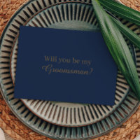 Modern Minimalist | Navy Gold Groomsman Proposal