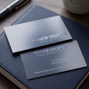Modern Minimalist Navy Raised Spot UV Business Card