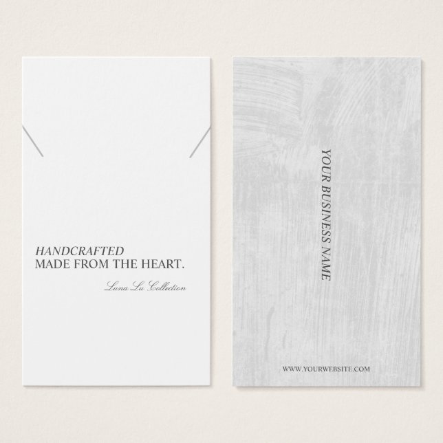 Modern Minimalist Necklace Display Card (Front & Back)