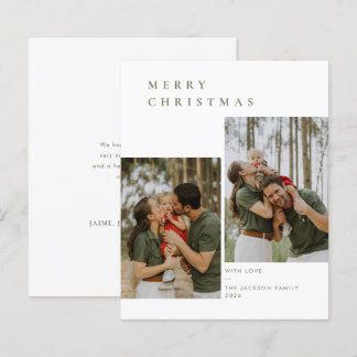 Modern Minimalist Neutral Christmas Family Photo