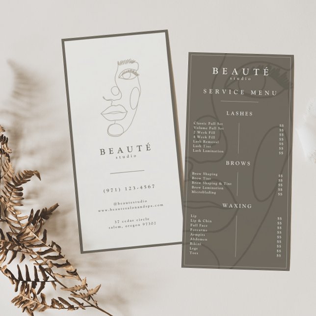 Modern Minimalist Neutral Lash & Brow Service Menu (Creator Uploaded)