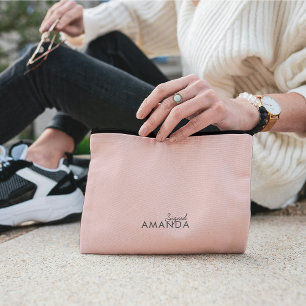 Modern minimalist Neutral Maid of Honor Accessory Pouch