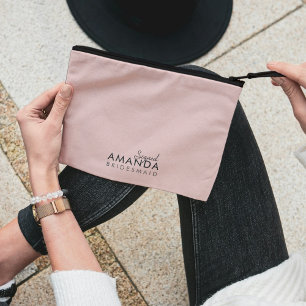 Modern minimalist Neutral Maid of Honor Accessory Pouch