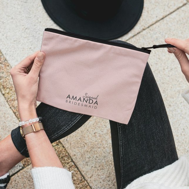 Modern minimalist Neutral Maid of Honor Accessory Pouch (Creator Uploaded)