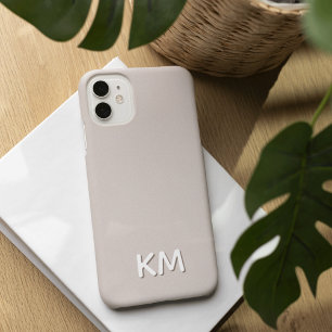 Modern Minimalist Neutral Monogram iPhone 13 Case