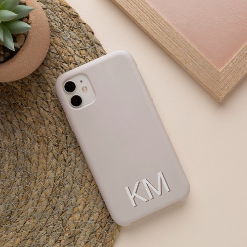 Modern Minimalist Neutral Monogram iPhone 13 Case