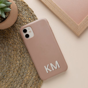 Modern Minimalist Neutral Monogram iPhone 13 Case