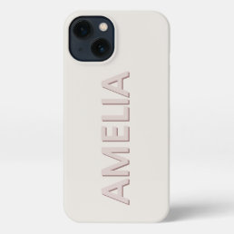 Modern Minimalist Neutral Personalized Name iPhone 13 Case