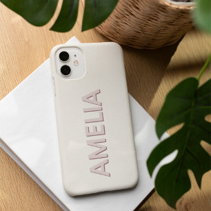 Modern Minimalist Neutral Personalized Name iPhone 16 Case