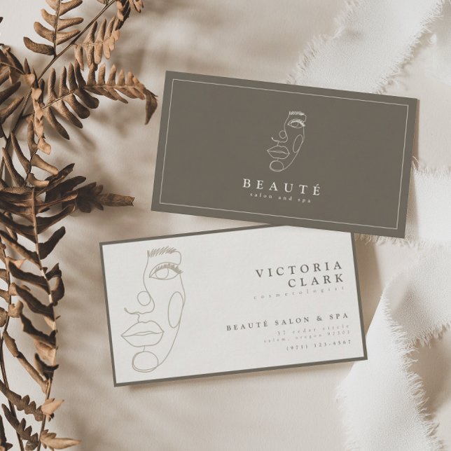 Modern Minimalist Neutral Salon Business Cards (Creator Uploaded)