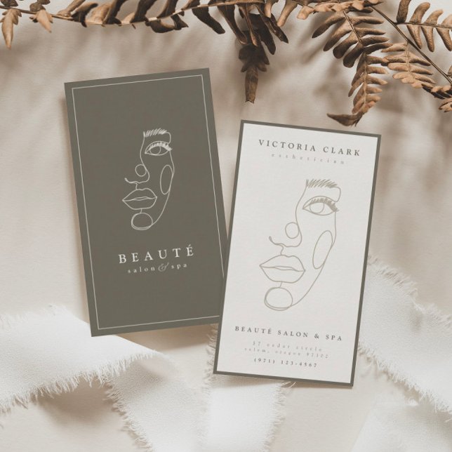 Modern Minimalist Neutral Salon & Spa Business Card (Creator Uploaded)