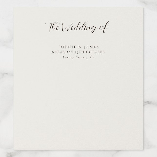 Modern Minimalist Neutral Wedding Invitation Envelope Liner (Design)