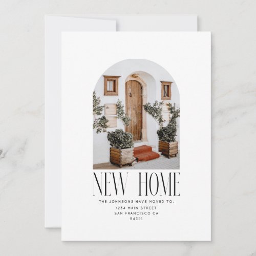 Modern Minimalist New Address Arch Photo Announcement