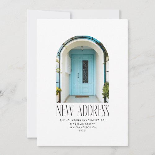 Modern Minimalist New Address Arch Photo Announcement
